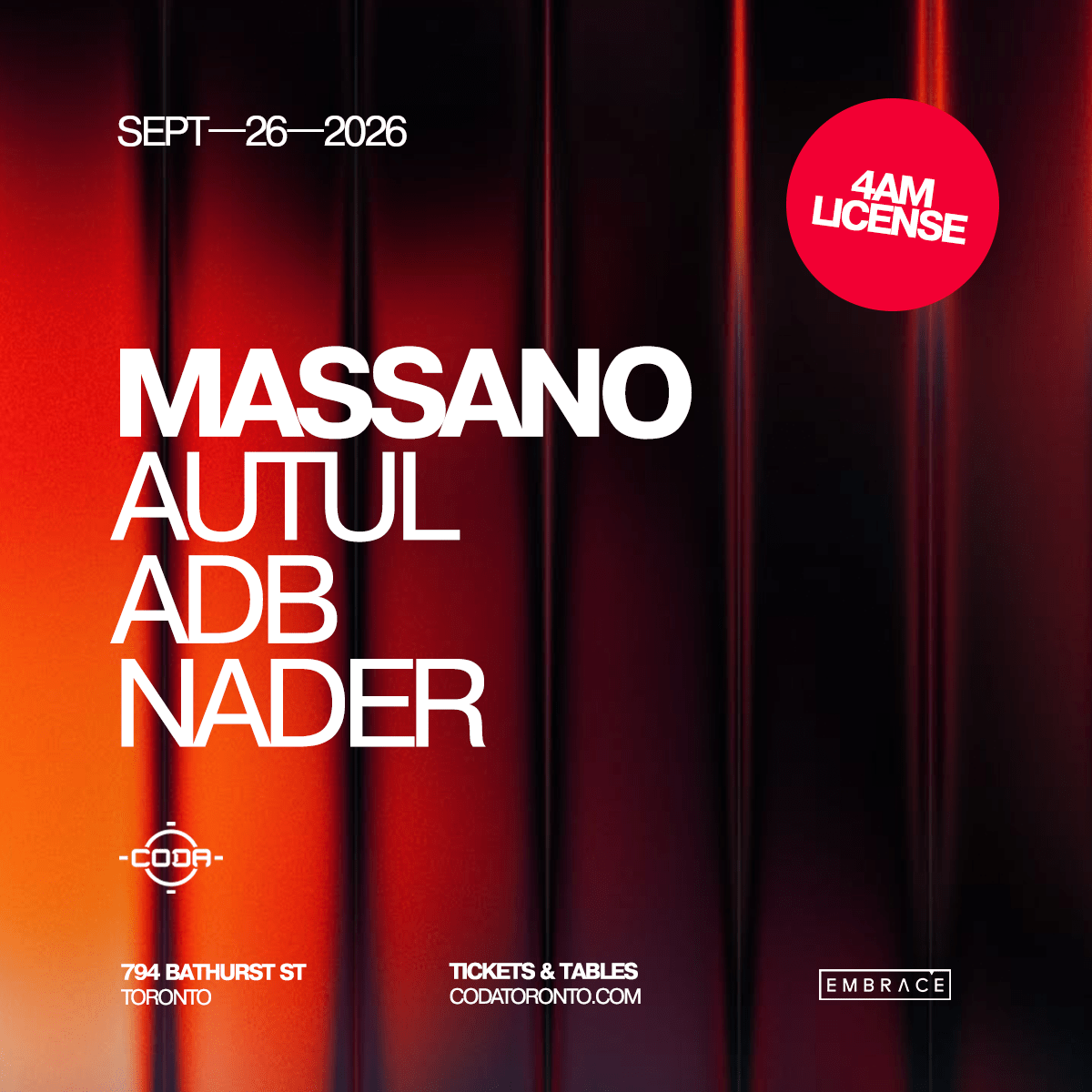 Massano | 4AM License flyer